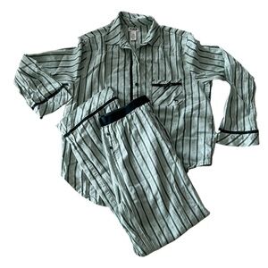 PINK Victoria's Secret Kids Pajama Set - Green and Black Stripes